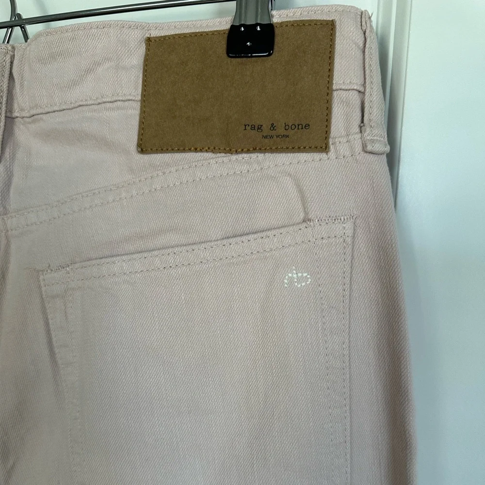 Rag & Bone New York Blush Pink Mid-Rise Wide Leg Button Fly Jeans- size 28. - Picture 6 of 11